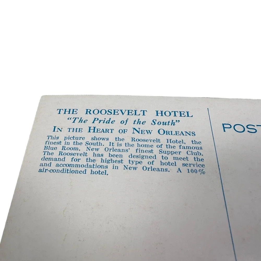 The Roosevelt Hotel New Orleans Postcard Pride of the South Unused New Linen